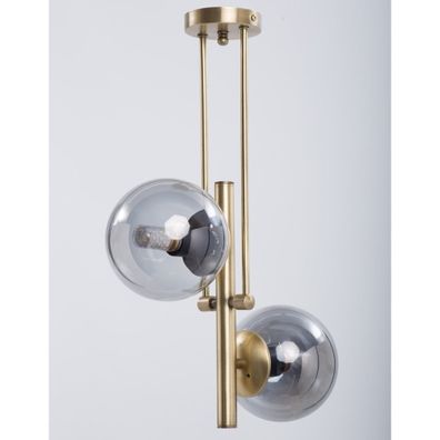 Stropné svietidlo so skleneným tienidlom v sivo-zlatej farbe ø 15 cm Libra – Squid Lighting