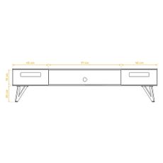 TV stolík z dubového dreva 182x42 cm Golo - The Beds