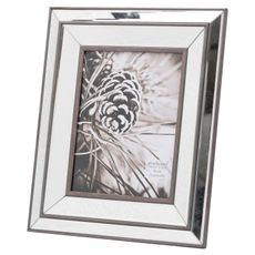 Estila Art- deco zrkadlový fotorámik Belfry s dreveným okrajom 8x10
