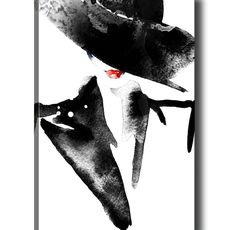 Wallity Obraz na plátne Lady in black 50x70 cm