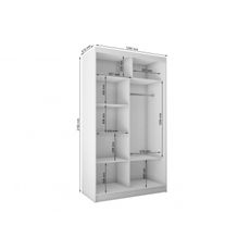 Kvalitná Šatníková Skriňa Tanna 120 cm Biela
