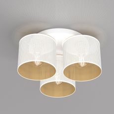Luster prisadený LOFT SHADE 3xE27/60W/230V biela/zlatá