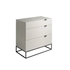 Estila Luxusná biela komoda Forma Moderna s kovovými nohami 80cm