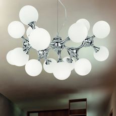 Ideal Lux - Luster na lanku NODI 15xE14/28W/230V lesklý chróm/biela