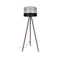 Stojacia lampa CORAL 1xE27/60W/230V hnedá/čierna/šedá/chróm