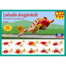 Drevená stavebnica Lietadlo dvojplošník Moy Toy