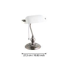 Eglo 901019 - Stolná lampa BANKER 1xE27/60W/230V biela/lesklý chróm