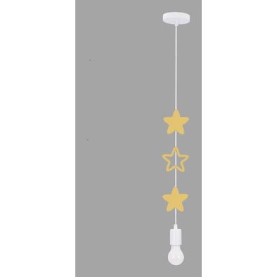 Žlto-biele detské svietidlo s kovovým tienidlom Single - Candellux Lighting