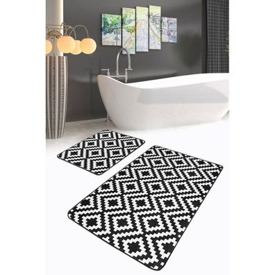Biele/čierne kúpeľňové predložky v súprave 2 ks 60x100 cm – Mila Home