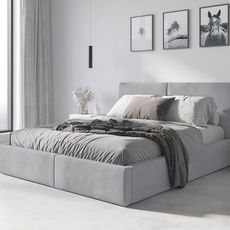 BMS GROUP Čalúnená posteľ HILTON 120x200cm výklopná sivá