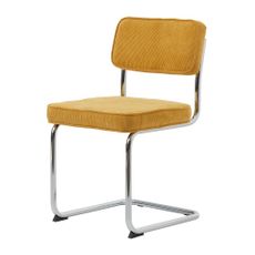 Žltá menčestrová jedálenská stolička Rupert – Unique Furniture
