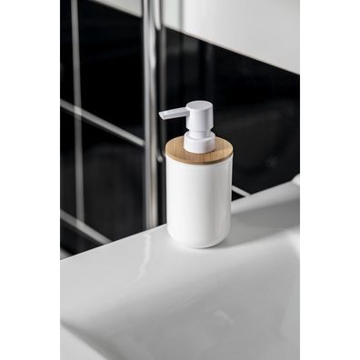 Aqualine - Dávkovač mydla SNOW 350 ml biela/bambus