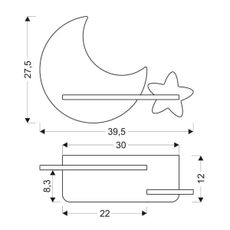 LED Detské nástenné svietidlo s poličkou MOON LED/5W/230V