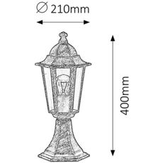 Rabalux 8236 - Vonkajšia lampa VELENCE 1xE27/60W/230V