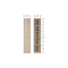 Modulárna skrinka v dekore duba v prírodnej farbe 40x199 cm Modulair – vtwonen