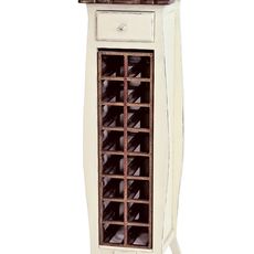 Estila Exkluzívny regál na fľaše Antoinette v provensálskom štýle z masívneho mahagónového dreva so zásuvkou 120 cm