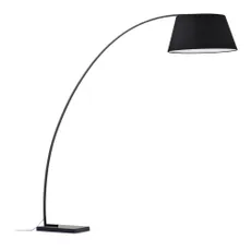 Čierna stojacia lampa s textilným tienidlom (výška 210 cm) Juhe – Kave Home
